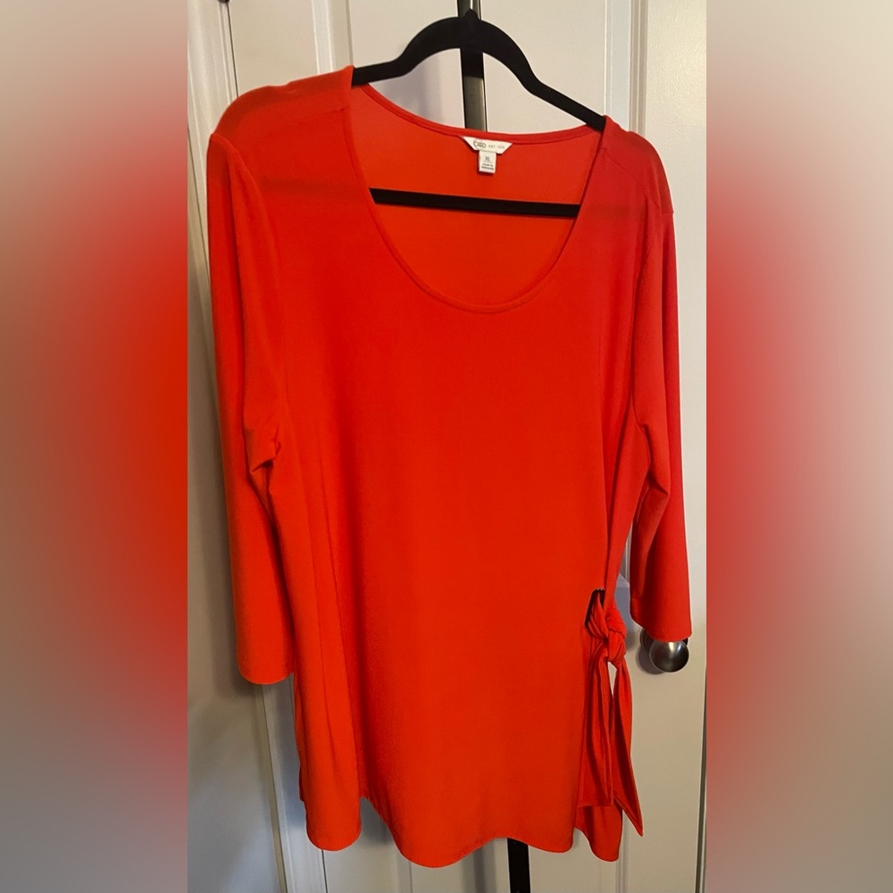 Cato Vibrant Orange Tunic Top